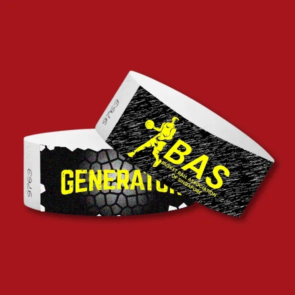 1-inch paper wristbands Full Color Print
