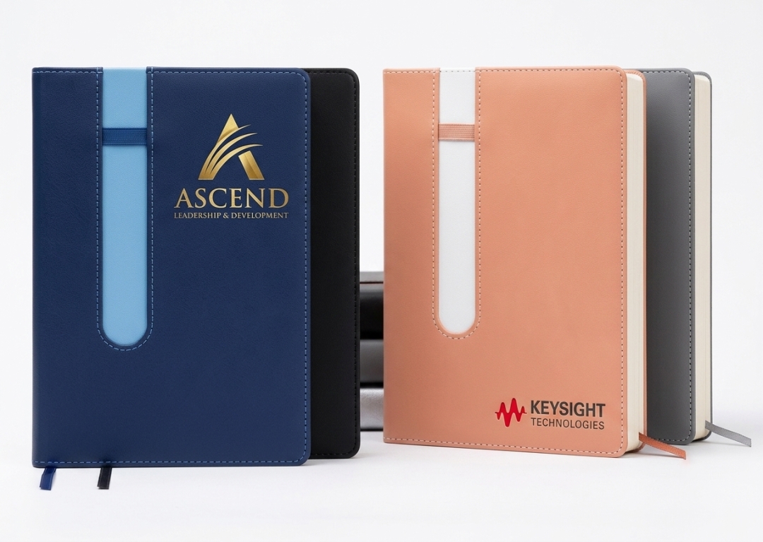 Duo Tone PU Notebook with Pen Loop