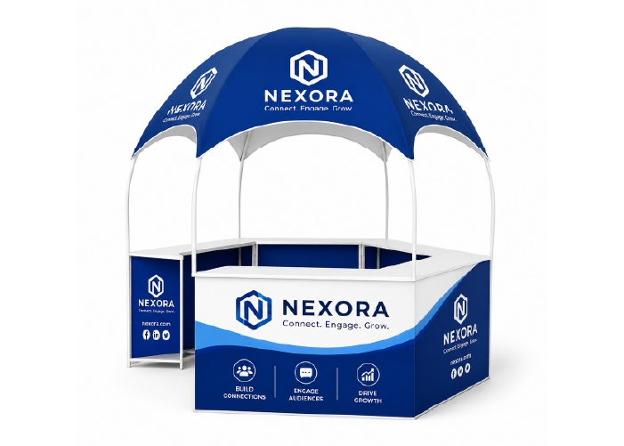 Dome kiosk Tent Banner